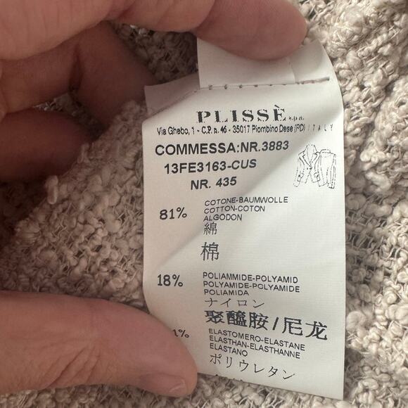 Beatrice Made in Italy Cardigan Women 8 Tweed Lace Bling Neck Coquette Ballet - Picture 6 of 8